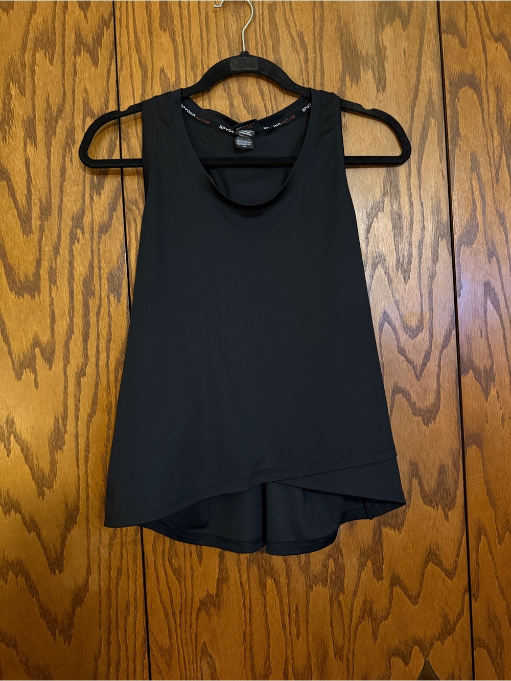 Spyder Active SP302 Black Layered Hem Athletic Tank Top Women’s Large